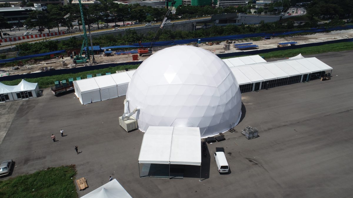 MERCEDES AUTO SHOW White Geodesic Dome Tent