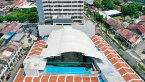 Magazine Square Hotel Tensile Membrane Structure for alfresco dining