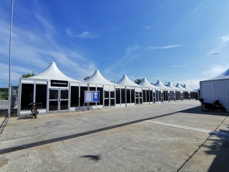 Polygon free span marquee tents installed for MOTOGP® World Championship Event