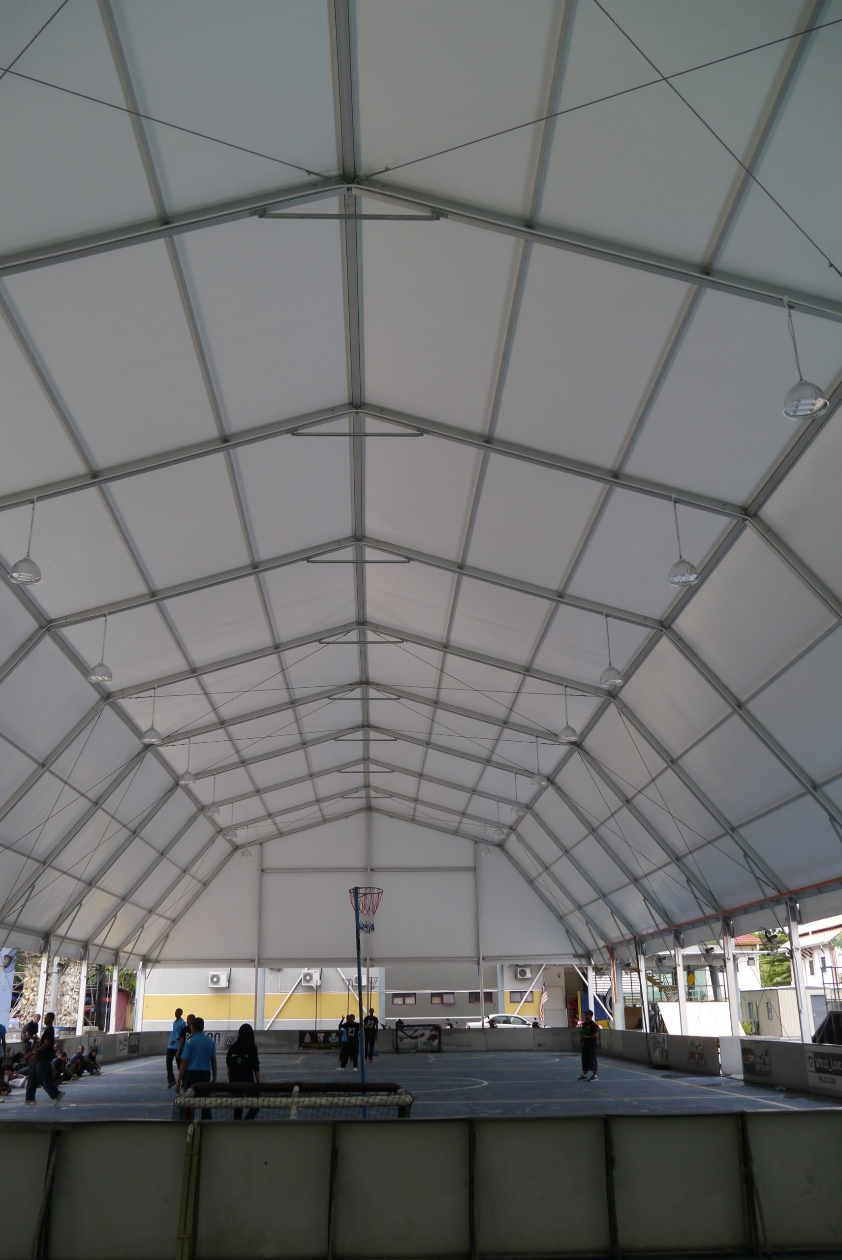 interior view of free span marquee tent of Rakan Muda Sports Complex