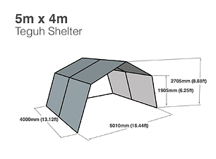shelter tent in 5mx4m size illustration