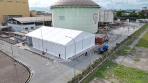 marquee tent as a warehouse storage tent