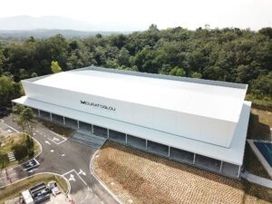 white tensile membrane roof