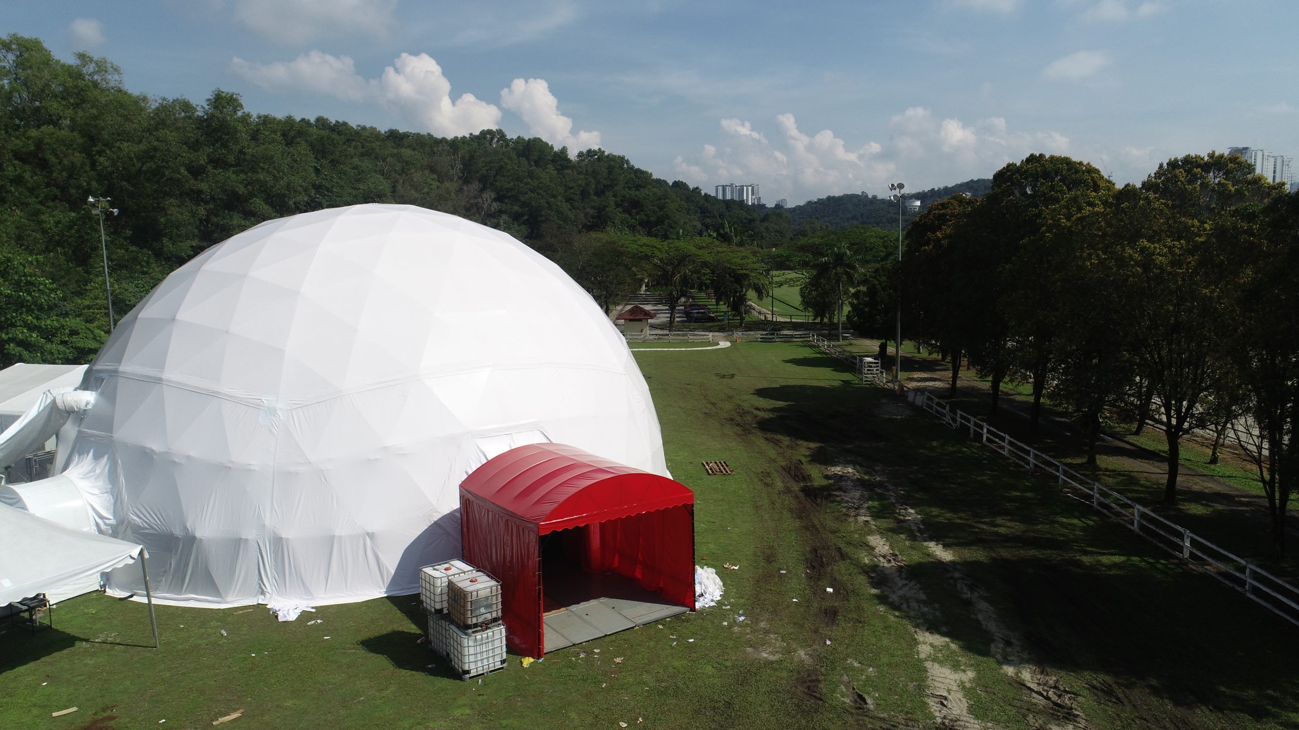 Chivas Regal “Success Is A Blend” Launch Event Geodesic Dome Tent with customised red entrance